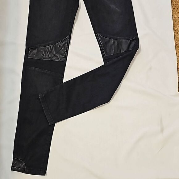 Etienne Marcel jeans black size 26 red zipper detail EUC - Picture 3 of 10